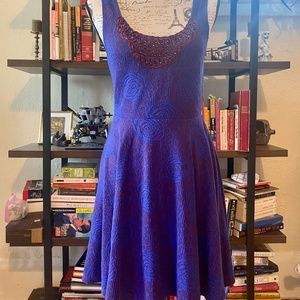 Free People Boho Chic Fit & Flare Dress With Beading | Women's Small
